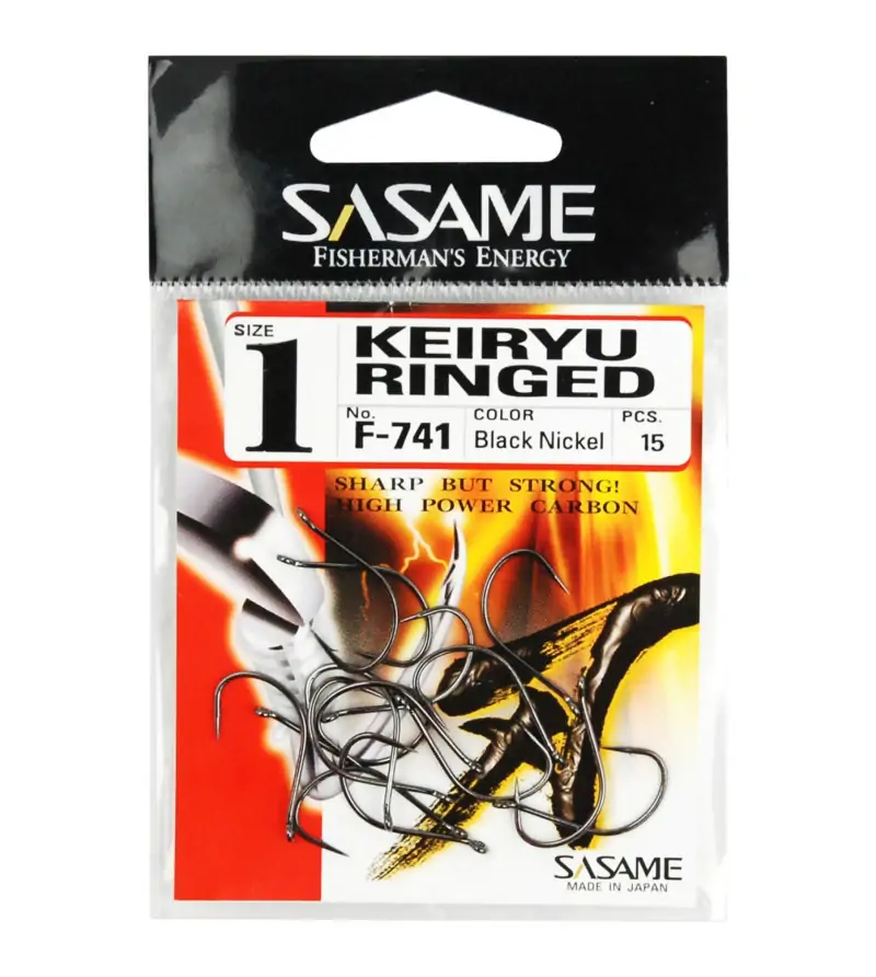 AMI SASAME F-741 KEIRYU RINGED BLACK NICKEL|Eye Hooks