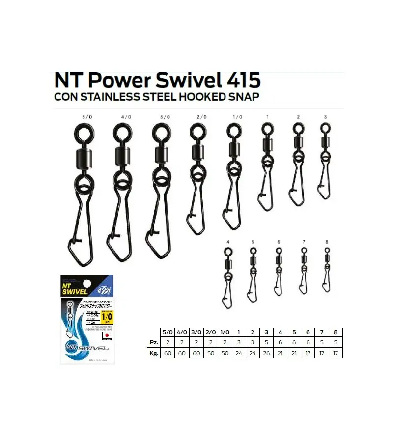 NT POWER SWIVEL HOOKED SNAP 415|Girelle