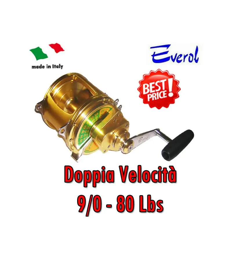 EVEROL TWO SPEED SERIES 9/0 - 80 Lbs|Trolling Reels