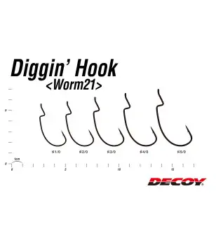 DECOY WORM 21 DIGGIN HOOK|Worm Hooks