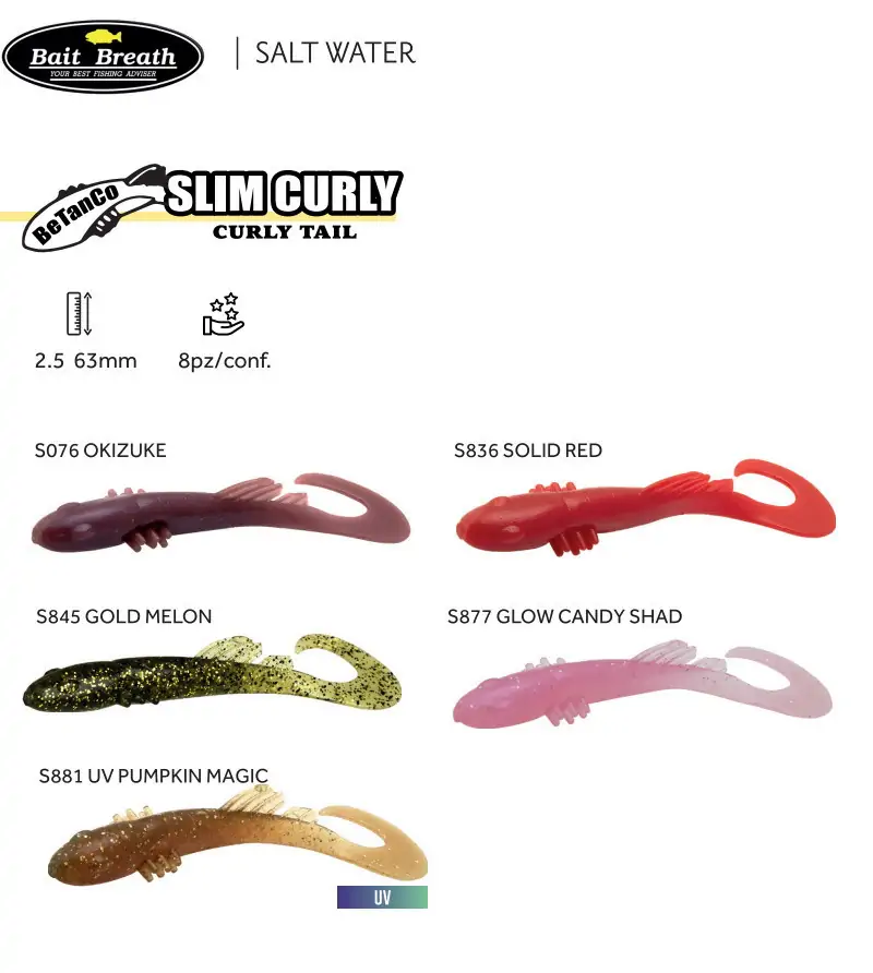 BAIT BREATH BETANCO SLIM CURLY|Grub - Coda a Falce