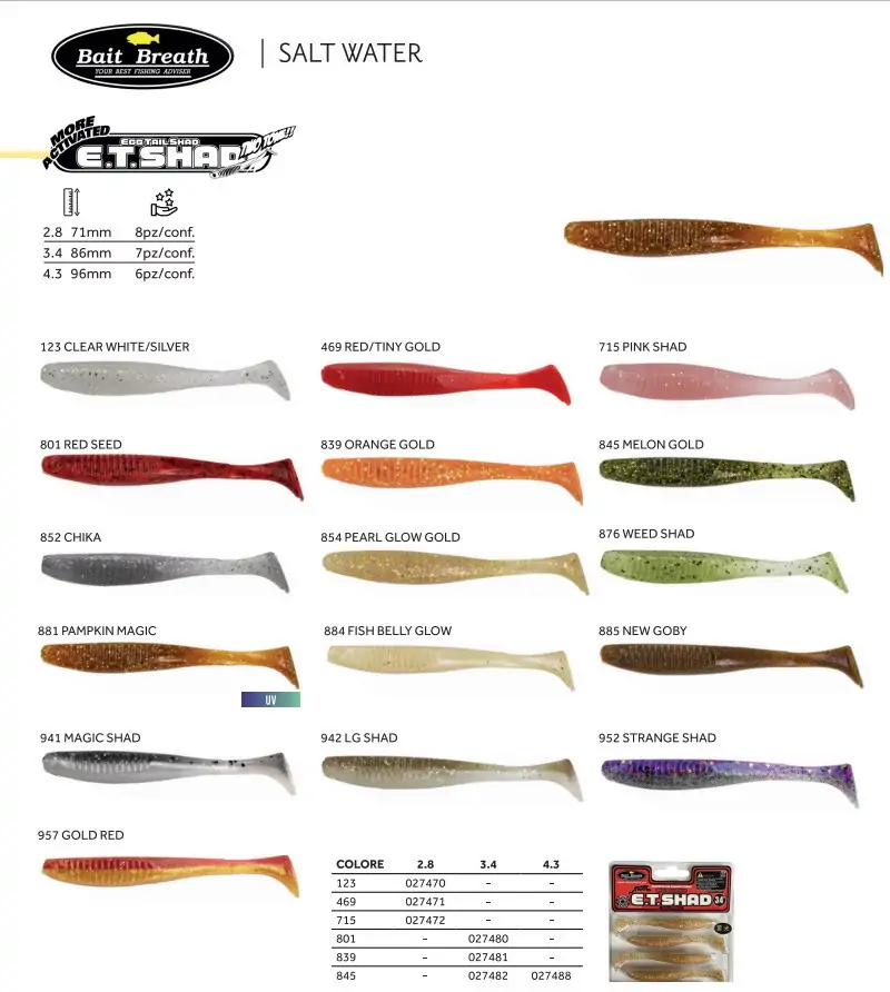 BAIT BREATH E.T. SHAD|Paddle Shad Tail