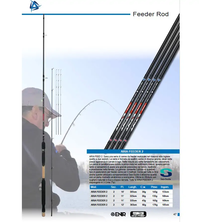 Italica Aria Feeder 2|2 Sections Feeder Rods