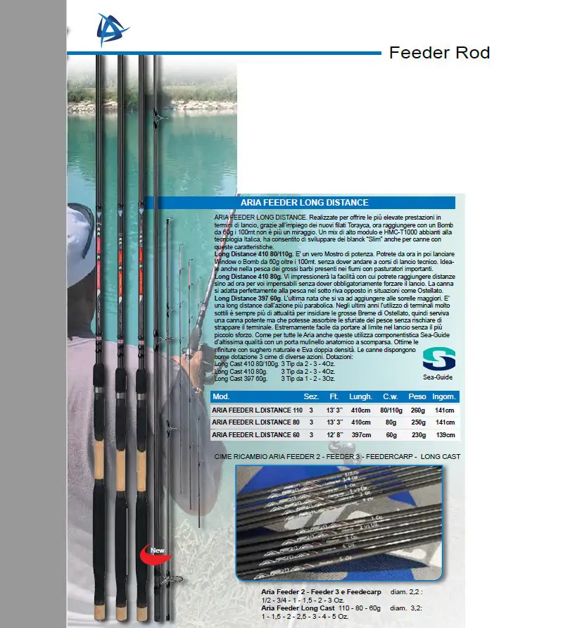 Italica Aria Feeder Long Distance|3 Sections Feeder Rods